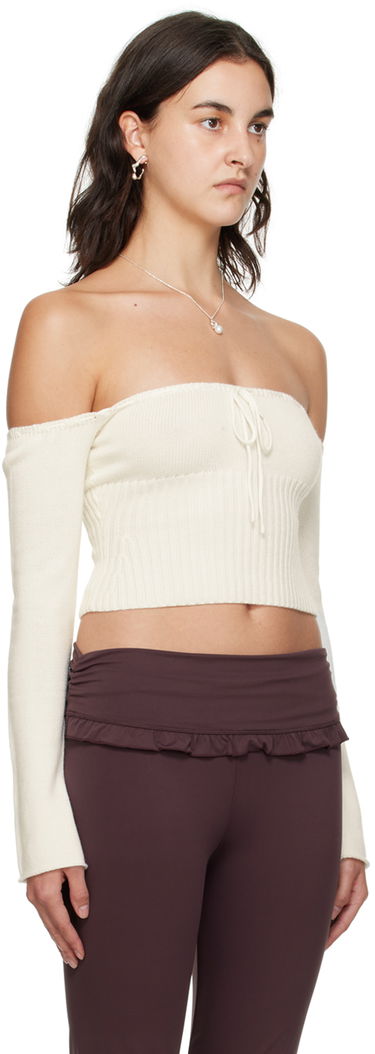 Sweater GUIZIO Guizio Bayberi Off-Shoulder Sweater Hvid | F23615S020, 1