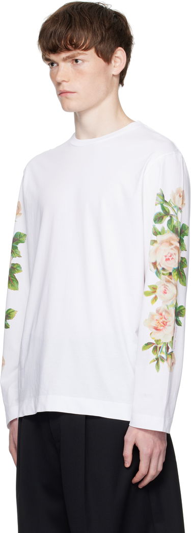 T-shirt Simone Rocha Simone Rocha Rose Bouquet Long Sleeve T-shirt Hvid | 5194P52-M 0569, 3