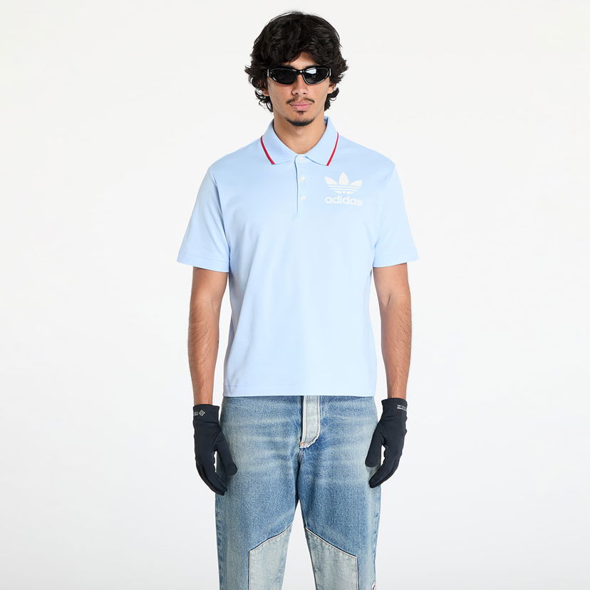 Polo skjorte adidas Originals Wales Bonner x Short Sleeve Polo Shirt Blå | JJ2943