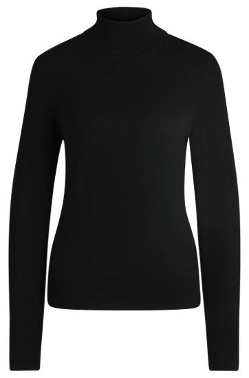 Sweater BOSS Virgin Wool Rollneck Sweater Sort | 50493846