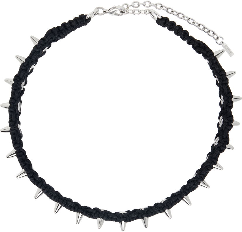 Halskæde We11done We11done Handmade Studded Noeud Choker Sort | WD-AJ0-25-600-U-BK