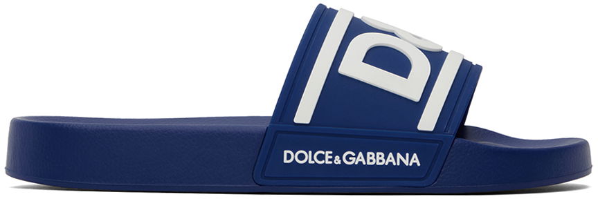 Sneakers og sko Dolce & Gabbana Blue Logo Slides Blå | CS2072AQ858, 0
