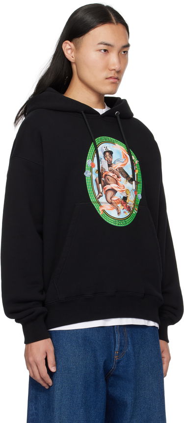 Sweatshirt Off-White Fresco Print Hoodie Sort | OMBB085S25FLE0031001, 1