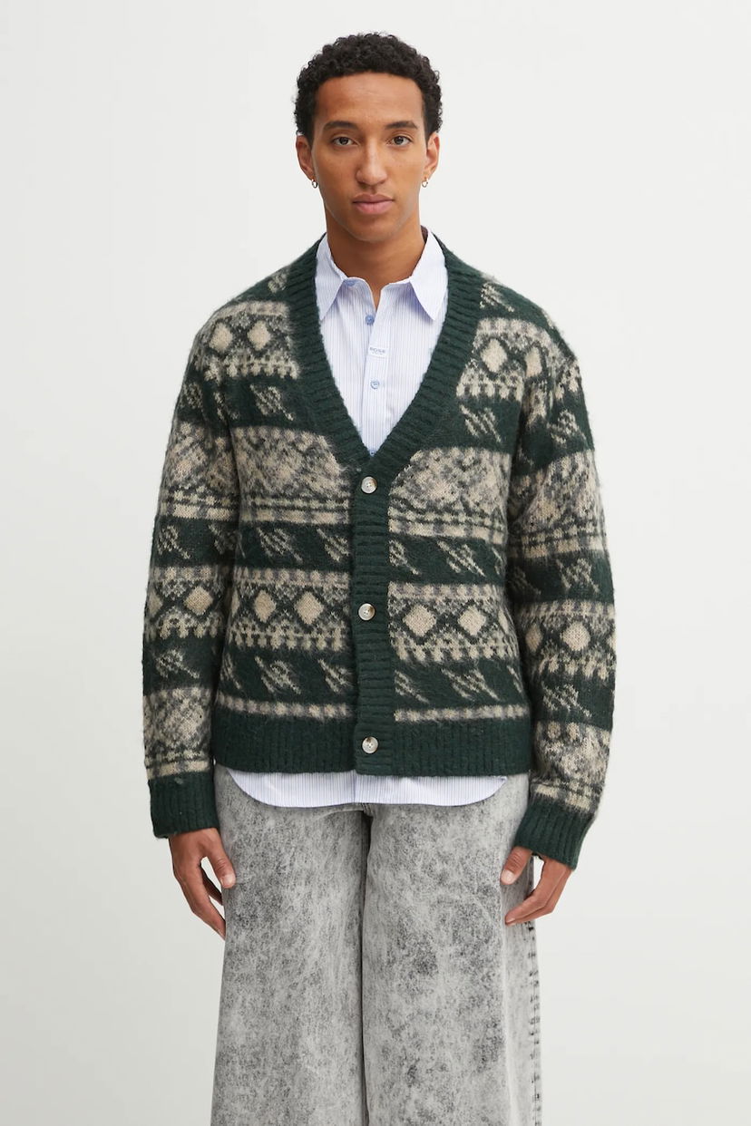Sweater DAILY PAPER Wool Blend Pattern Check Cardigan Flerfarvet | 2521126