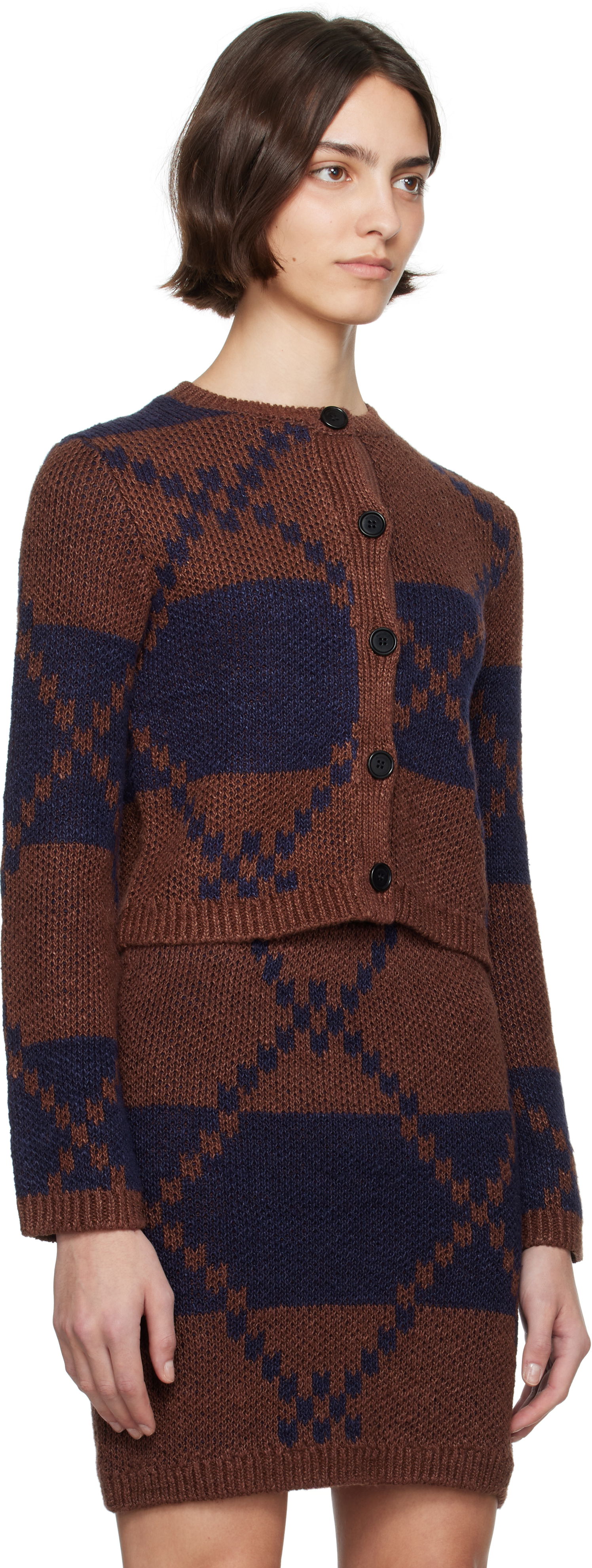 Sweater JW Anderson JW Anderson Fairisle Knit Cardigan Brun | KW1411-YN0439, 1