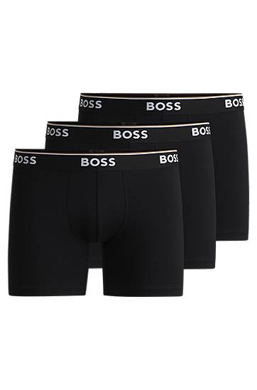 Boksere BOSS Three-pack of stretch-cotton boxer briefs Sort | 50475282, 0