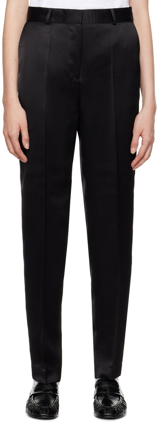 Bukser TOTEME Low-Waist Satin Trousers Sort | 244-WRB0228-FB0208