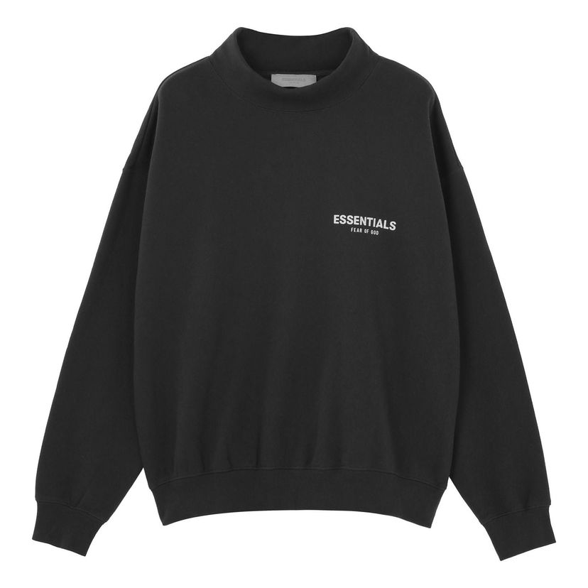 Sweater Fear of God Essentials Mock Neck Sweatshirt Sort | FOG-SS22-250
