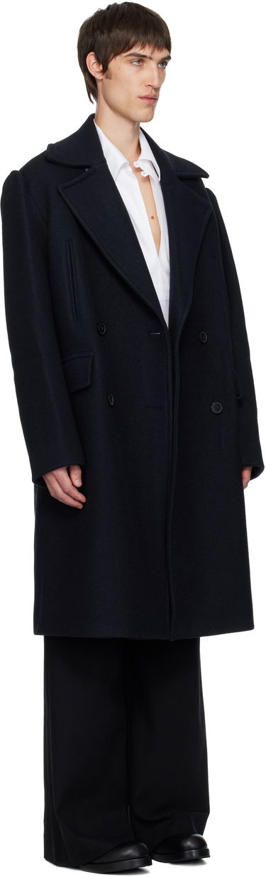 Frakker Dries Van Noten Double-Breasted Wide-Lapel Coat Mørkeblå | 252-020259-2215, 1