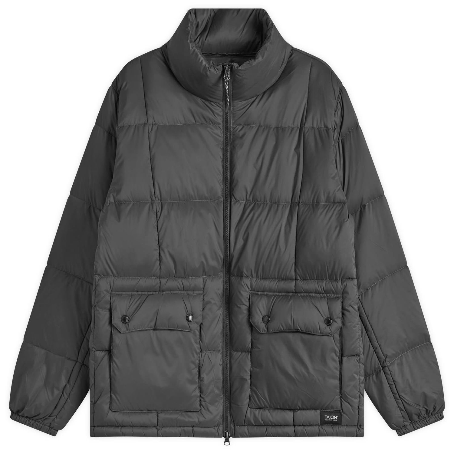 Puffer jakke TAION Volume Hooded Down Jacket Sort | TAION-102VZMT-BLK, 0
