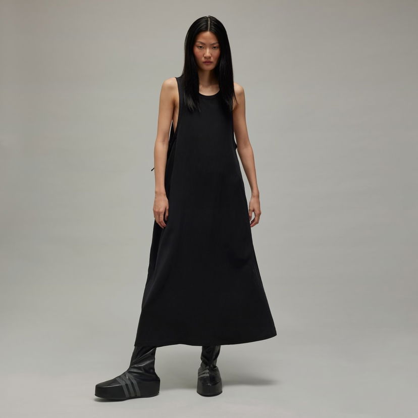 Kjole Y-3 Washed Twill Maxi Dress Sort | IW7468