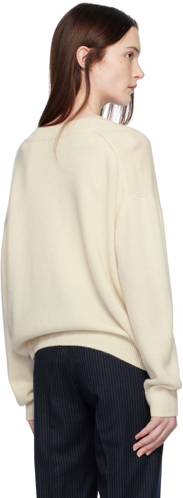 Sweater Anine Bing ANINE BING Lee Lace-Trim V-Neck Sweater Beige | A-09-3280-101, 2