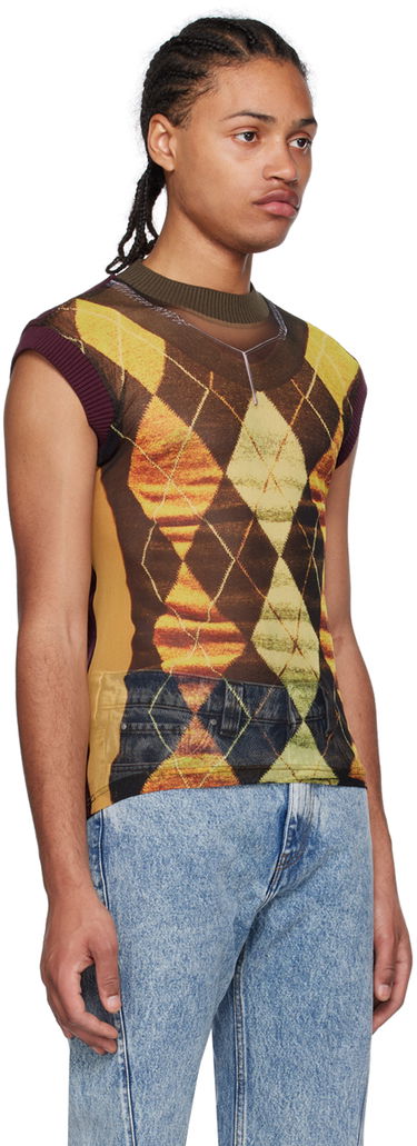 Tanktop Y/PROJECT Jean Paul Gaultier Edition Argyle Mesh Tank Top Gul | YPJPGTS5-S24, 1