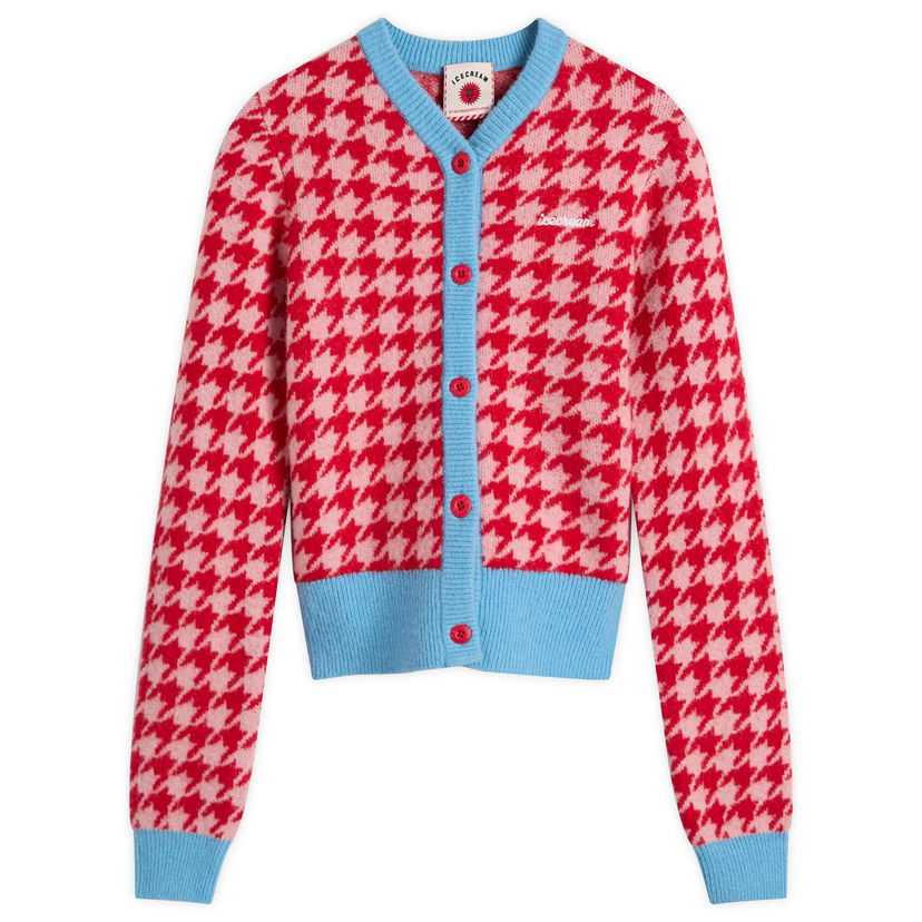 Sweater BBC IceCream Houndstooth Knit Cardigan Lyserød | ICWW25307-PNK