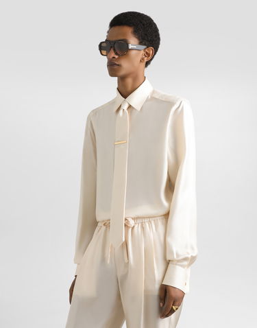 Skjorte Dolce & Gabbana Dolce & Gabbana Martini Silk Twill Shirt Beige | G5MM4TFU10SA3791, 1