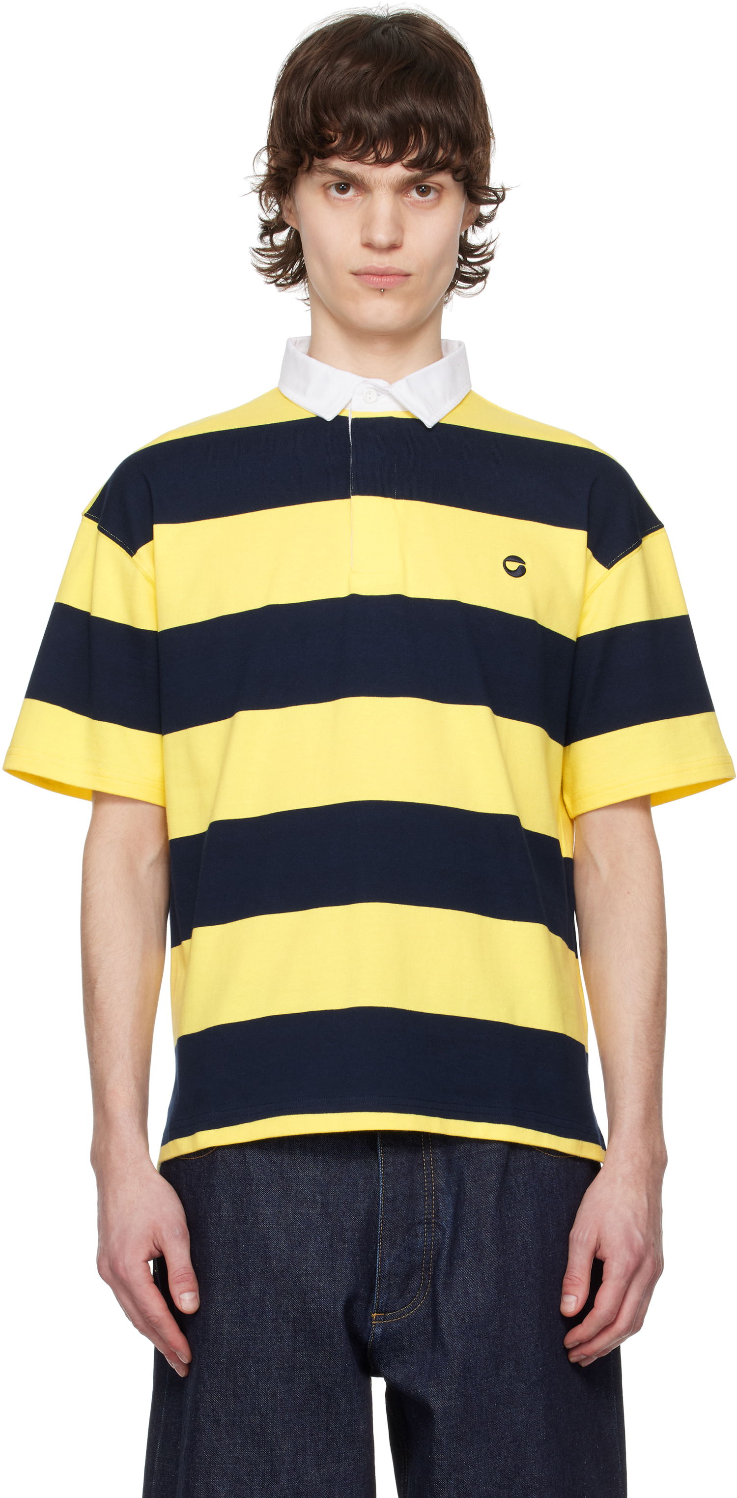 Polo skjorte Coperni Coperni Striped Polo Gul | COPJS117F5026MEN, 0