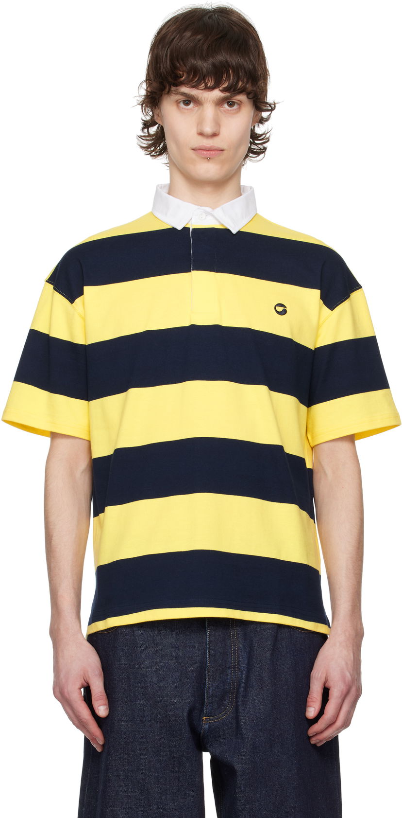 Polo skjorte Coperni Coperni Striped Polo Gul | COPJS117F5026MEN