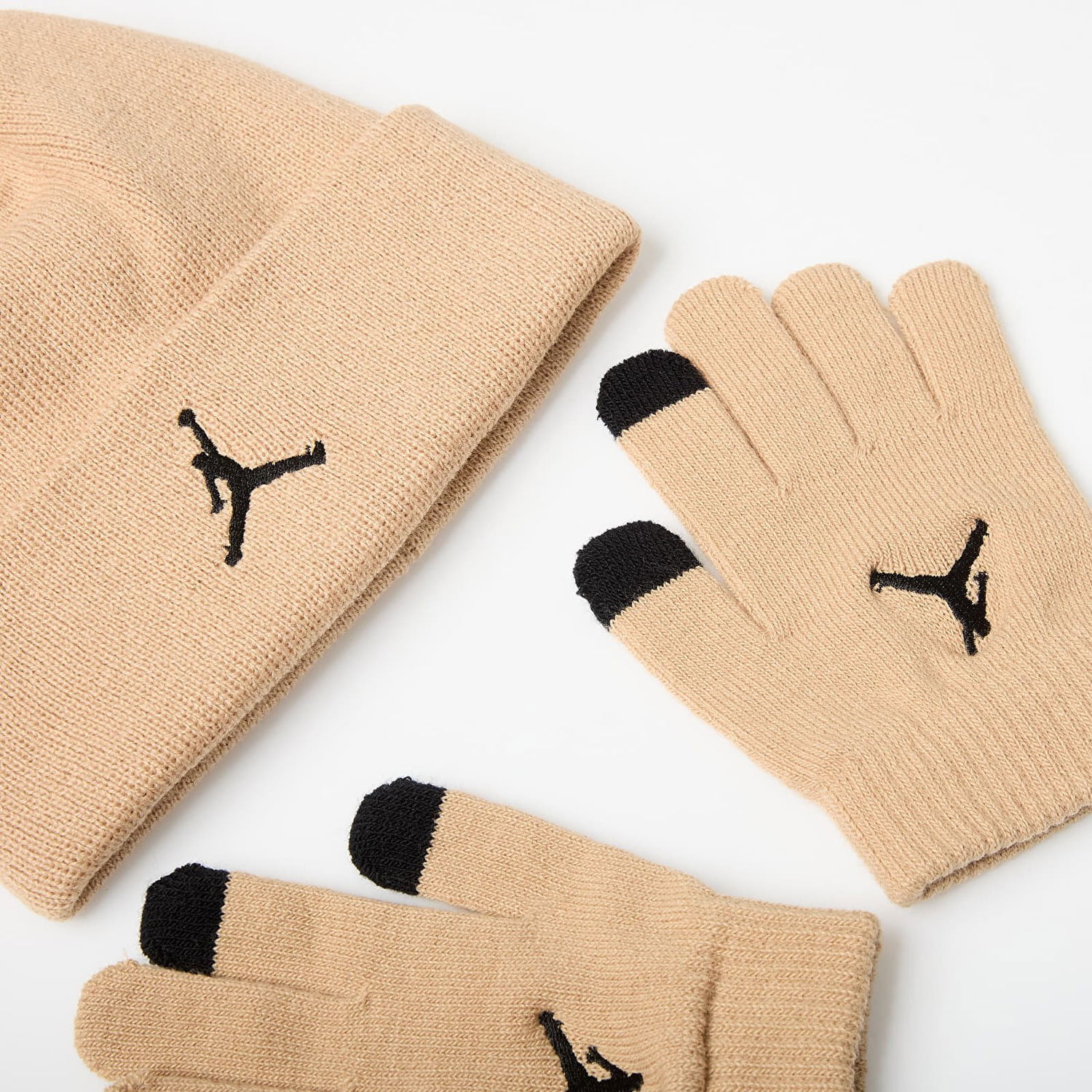 Træningsdragt Jordan Jordan Essentials Beanie and Gloves Set Beige | 9A0836-X0L, 1