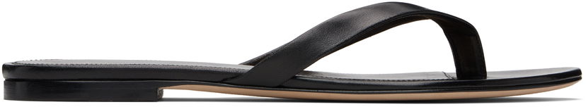 Sneakers og sko The Row Sacha Leather Flip-Flops Sort | F1697-SN65