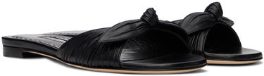 Tilbehør Manolo Blahnik Manolo Blahnik Lollo Knotted Leather Slides Sort | 224-1605, 3