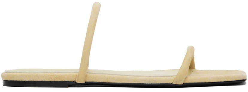 Tøj TOTEME TOTEME 'The Minimalist' Suede Slides Beige | 243-WAS2061-LE0045