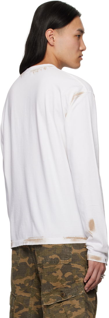 Sweater We11done We11done Pierced Long Sleeve T-Shirt Hvid | WD-TT0-25-771-U-WH, 2