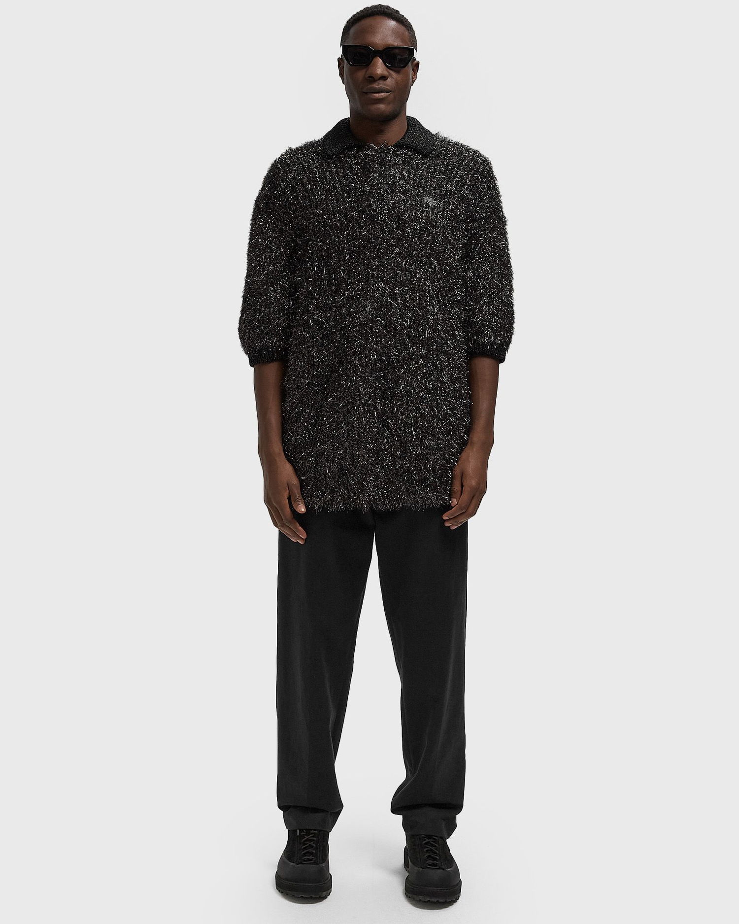 Polo skjorte Lacoste Short-Sleeved Shaggy Knit Polo Shirt Sort | AH3740-S5T, 1