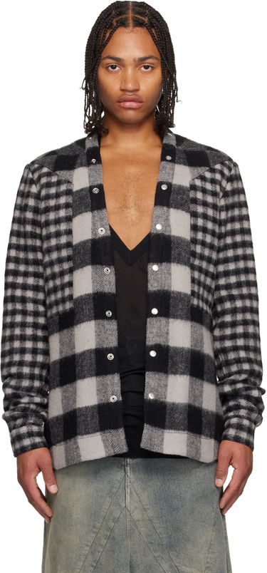 Skjorte Rick Owens Concordians Larry Fogpocket Plaid Flannel Overshirt with Snap Buttons Flerfarvet | RU02E1757 WJPWMP, 0