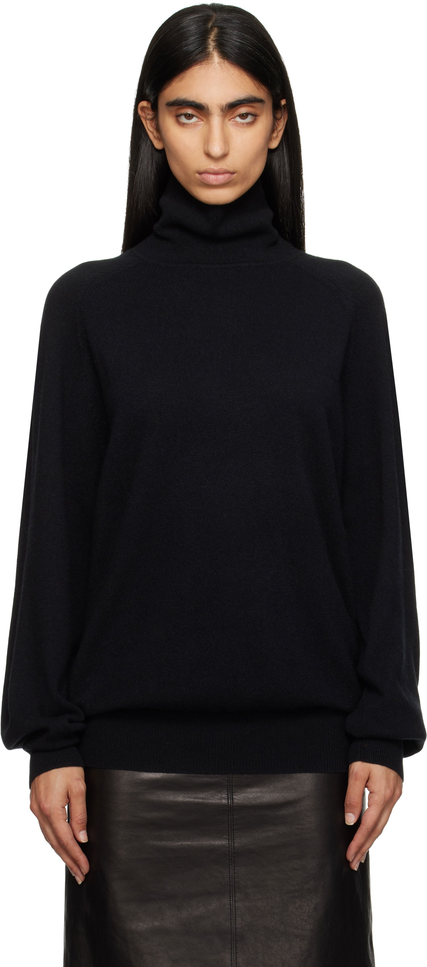 Sweater Khaite Percy Cashmere Turtleneck Sweater Sort | 9683600, 0