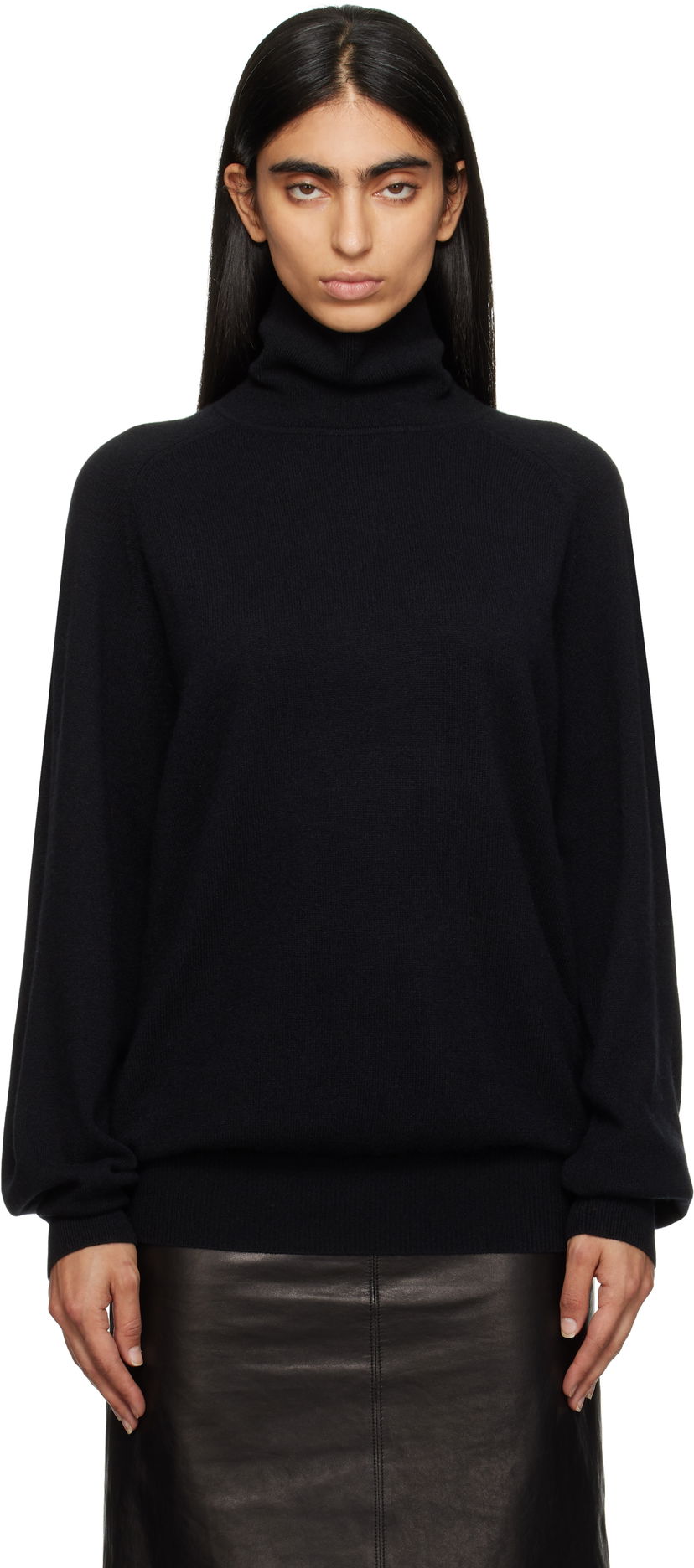 Sweater Khaite Percy Cashmere Turtleneck Sweater Sort | 9683600
