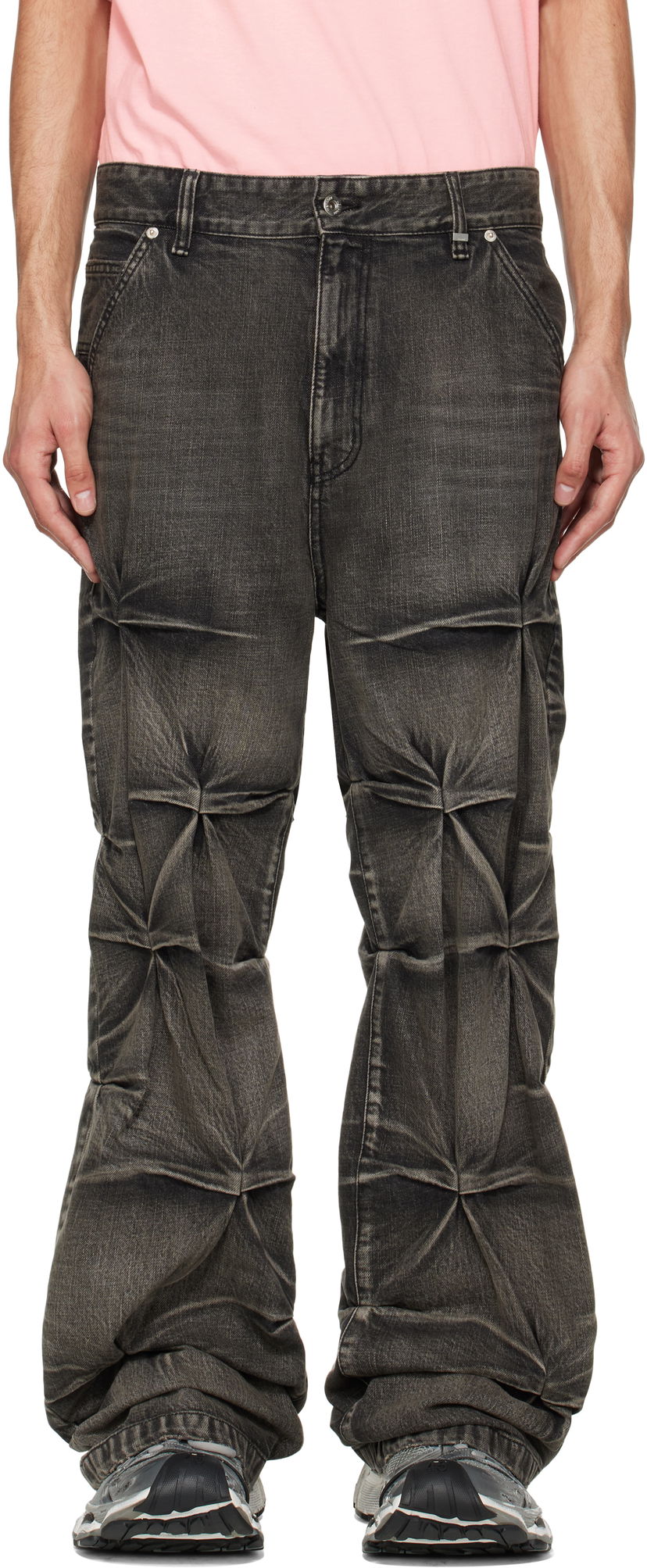 Jeans We11done We11done Wrinkled Jeans Sort | WD-DP1-25-365-M-BK