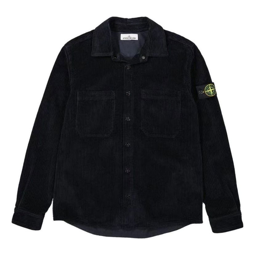Skjorte Stone Island Stone Island Corduroy Overshirt Sort | 791511311-V0020