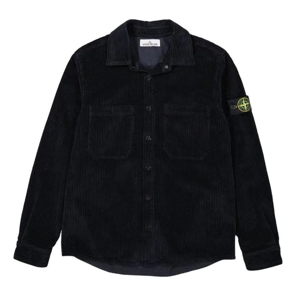 Skjorte Stone Island Stone Island Corduroy Overshirt Sort | 791511311-V0020, 0