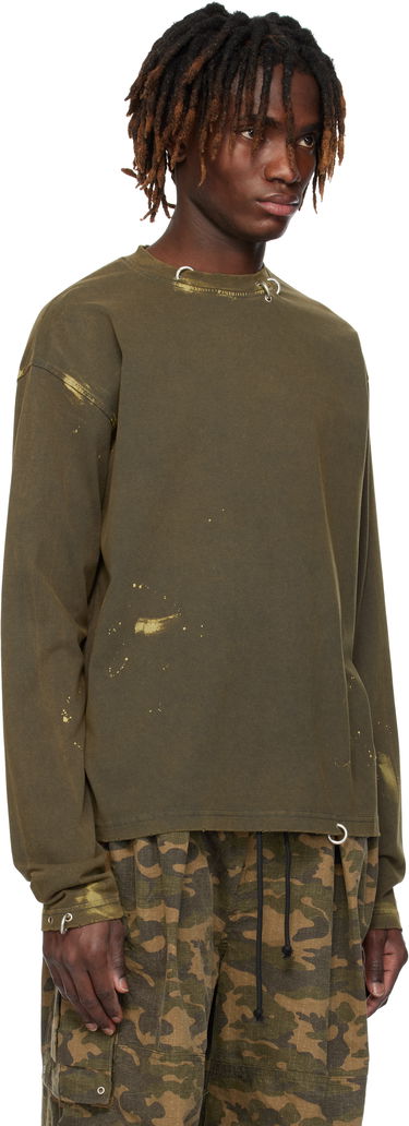 Sweater We11done We11done Pierced Long Sleeve T-Shirt Grøn | WD-TT0-25-771-U-CH, 1