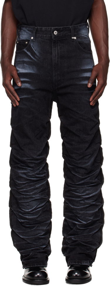Jeans We11done We11done Textured Fold Jeans Sort | WD-DP2-25-356-M-BK, 0