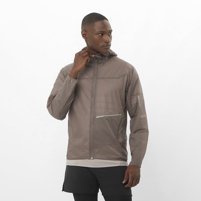 Vindjakke Salomon Sense Aero Wind Jacket Grå | LC2429100, 0