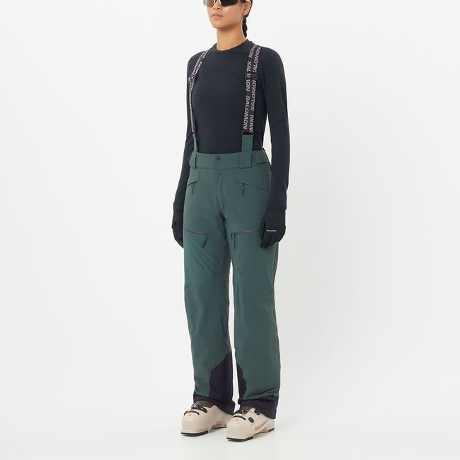 Bukser Salomon Spectral Technical Ski Pants with Suspenders Grøn | LC2638100, 0