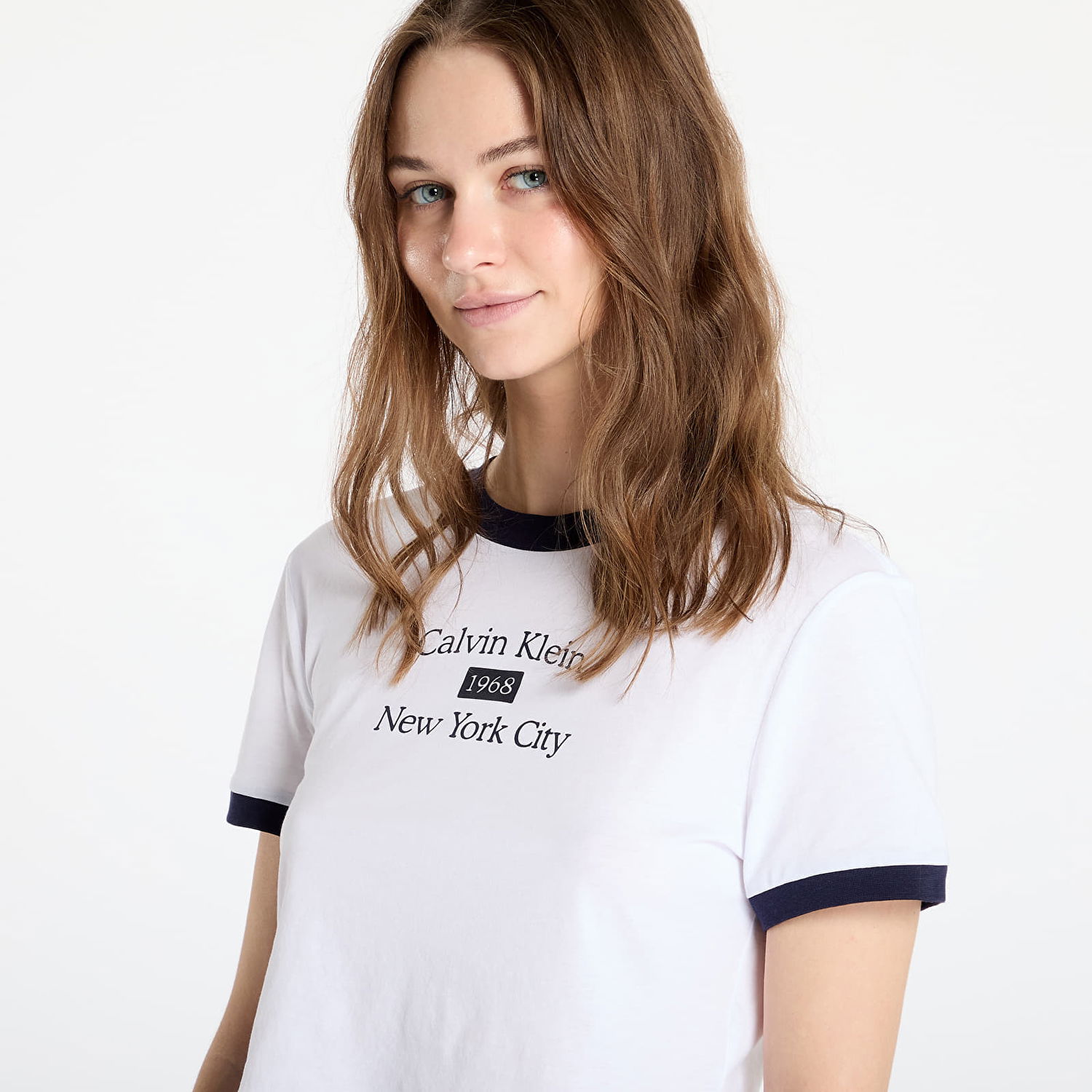 Crop top CALVIN KLEIN Calvin Klein Jeans Drapey Jersey Crop T-Shirt Hvid | LV047B808G VVD, 1