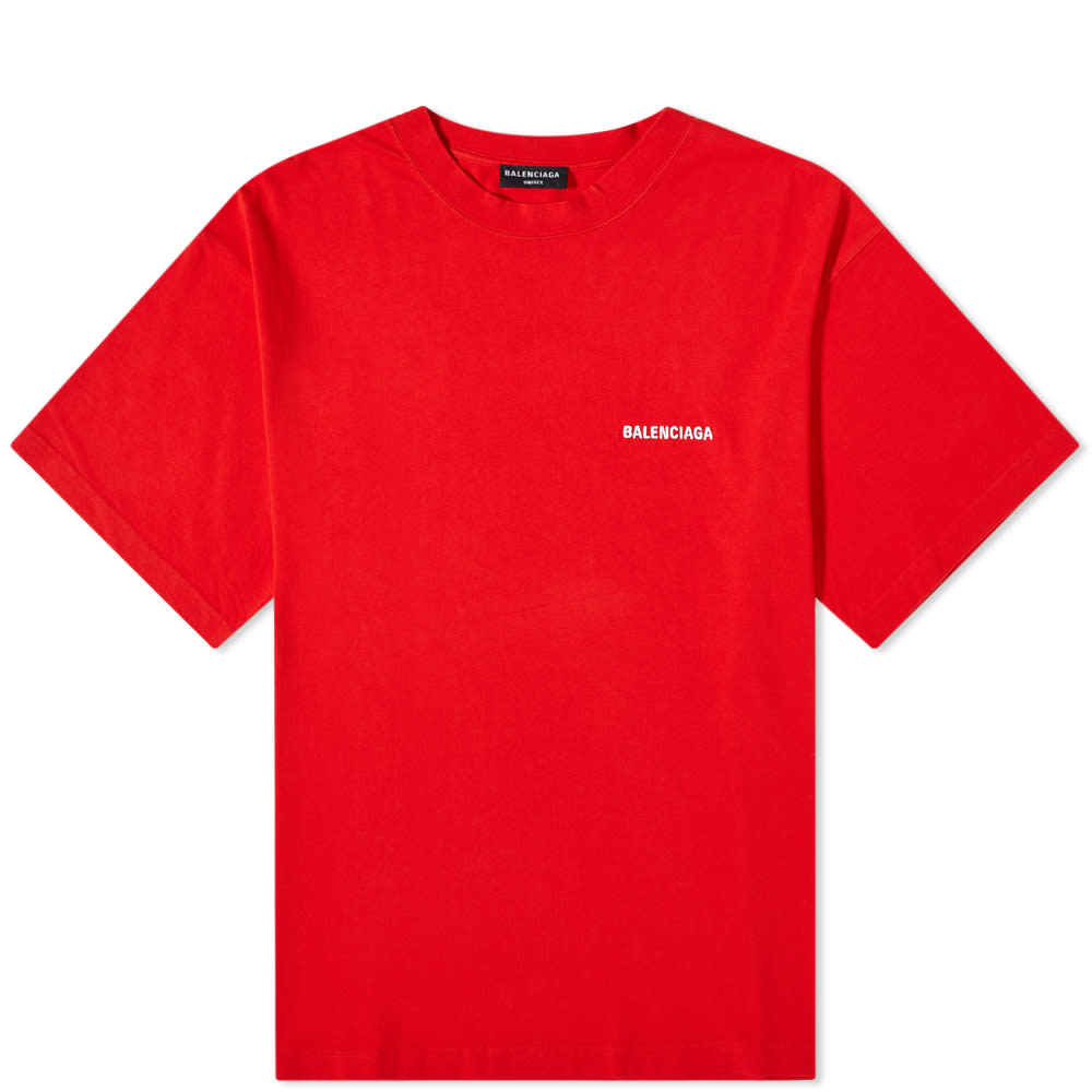 T-shirt Balenciaga Back Logo Tee Rød | 612966-TMVF4-3168, 0
