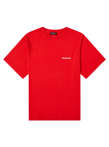 T-shirt Balenciaga Back Logo Tee Rød | 612966-TMVF4-3168