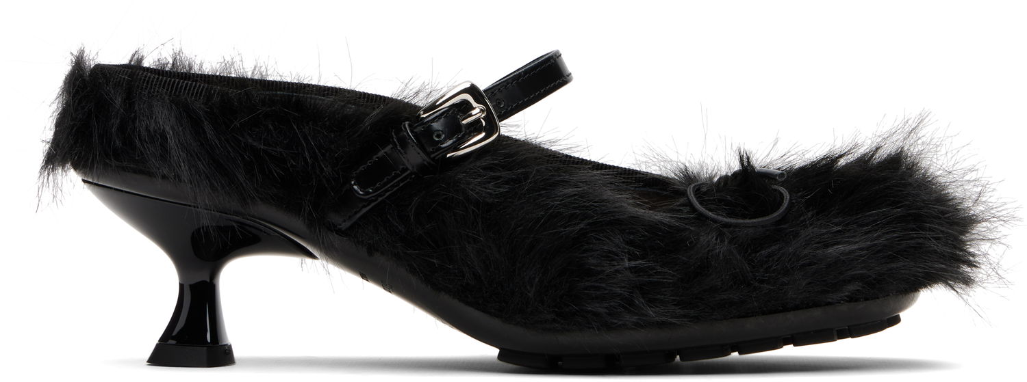 Smykker Simone Rocha Simone Rocha Faux Fur Grip Mule Heels Sort | HBG1 1090, 0