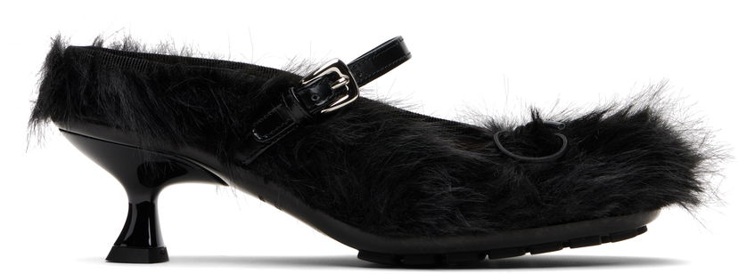 Smykker Simone Rocha Simone Rocha Faux Fur Grip Mule Heels Sort | HBG1 1090