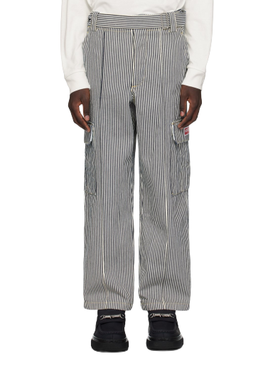 Bukser KENZO Paris Striped Denim Cargo Pants Hvid | FE58DP3756N1