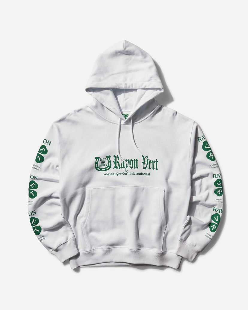 Sweatshirt Rayon Vert Pullover Hoodie Hvid | KNSSHOOD 001