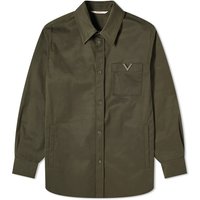 Skjorte Valentino V Logo Overshirt Grøn | 4V3CIA9ACKV-L90, 1