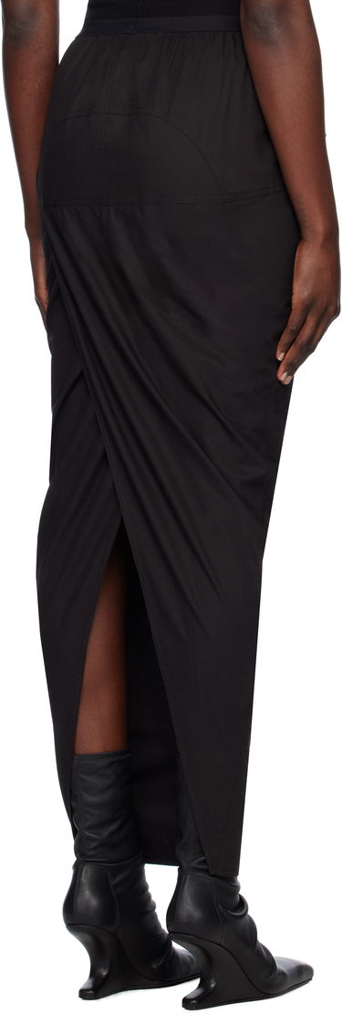 Nederdel Rick Owens Rick Owens Hollywood Soft Pillar Maxi Skirt Sort | RP01E7331 P, 2
