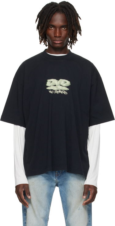 T-shirt VETEMENTS VETEMENTS 'DVD' Regular Fit Graphic Tee Sort | UH76TR380B, 0