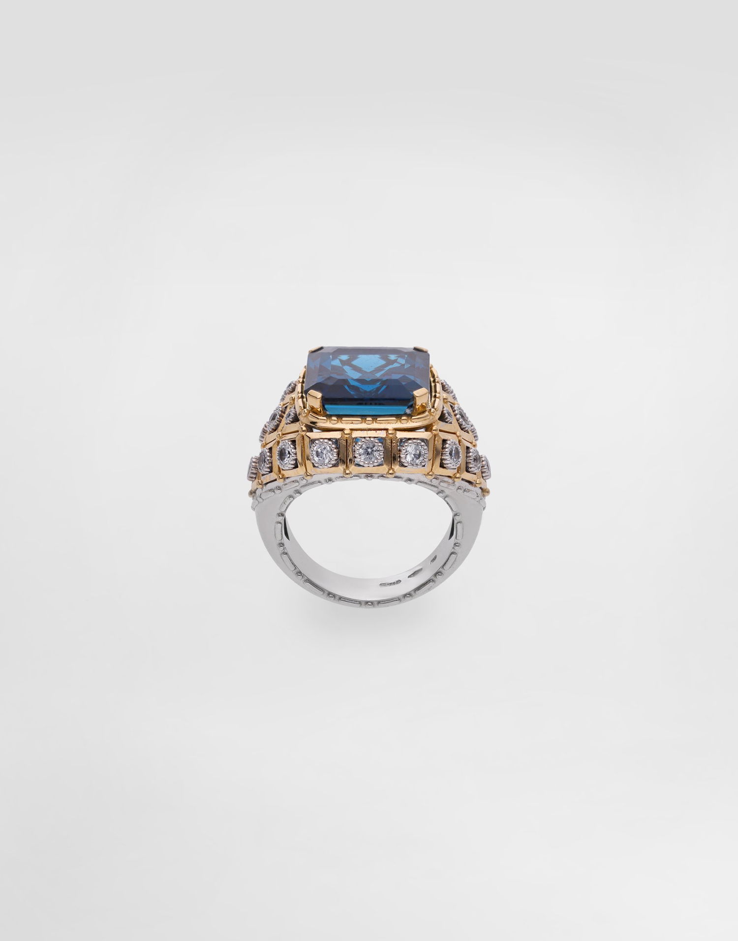 Ring Dolce & Gabbana Dolce & Gabbana Eleganza 18k Gold Ring with Topaz and Sapphires Blå | WRSA2GWTOP187583, 1