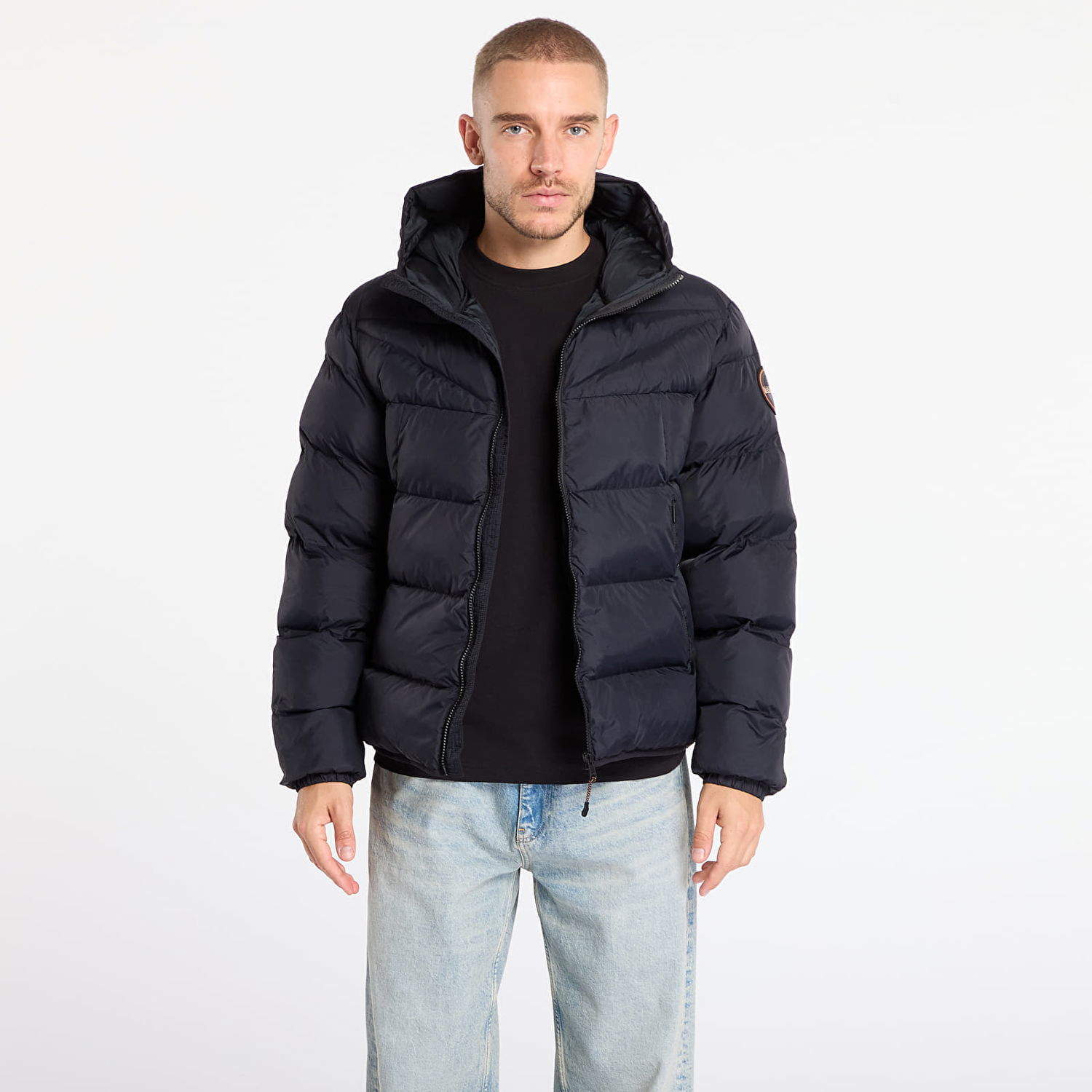 Puffer jakke Napapijri A-Molveno Hood Puffer Jacket Sort | NP0A88V29411, 0