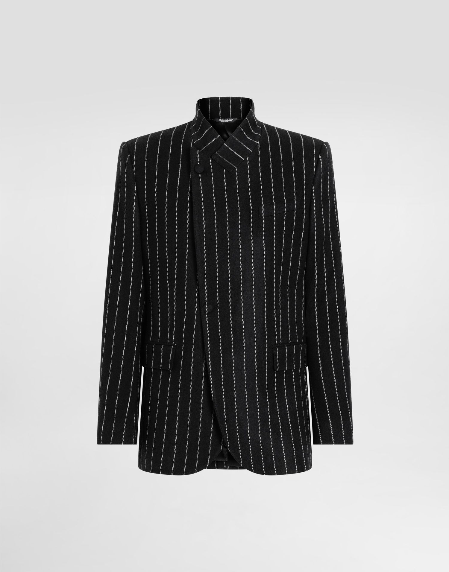 Jakke Dolce & Gabbana Dolce & Gabbana Sicilia Single-Breasted Pinstripe Jacket Sort | G2VO4TFRMD4S8051, 0